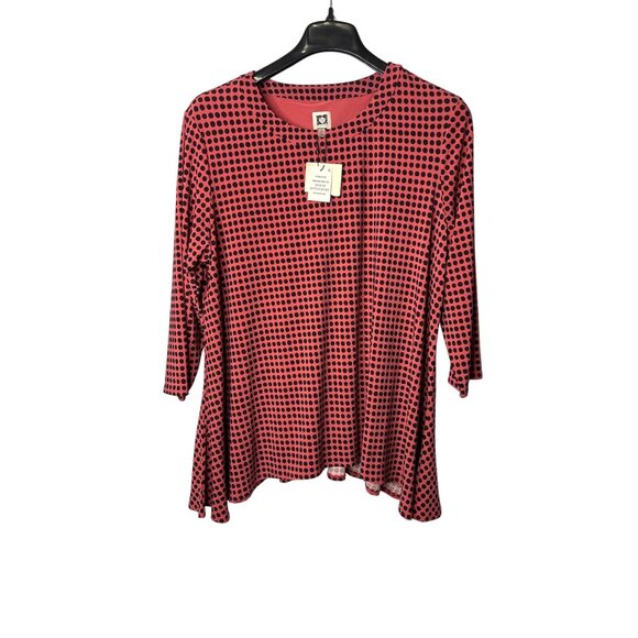 Anne Klein Tops - Anne Klein Plus Size Womens Blouse Top Size 2X Handkerchief Hem Polka Dots New